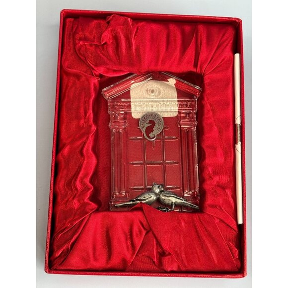 Waterford Crystal "Our First Christmas" 2004 Ornament With Love Birds Design Box - Picture 3 of 8